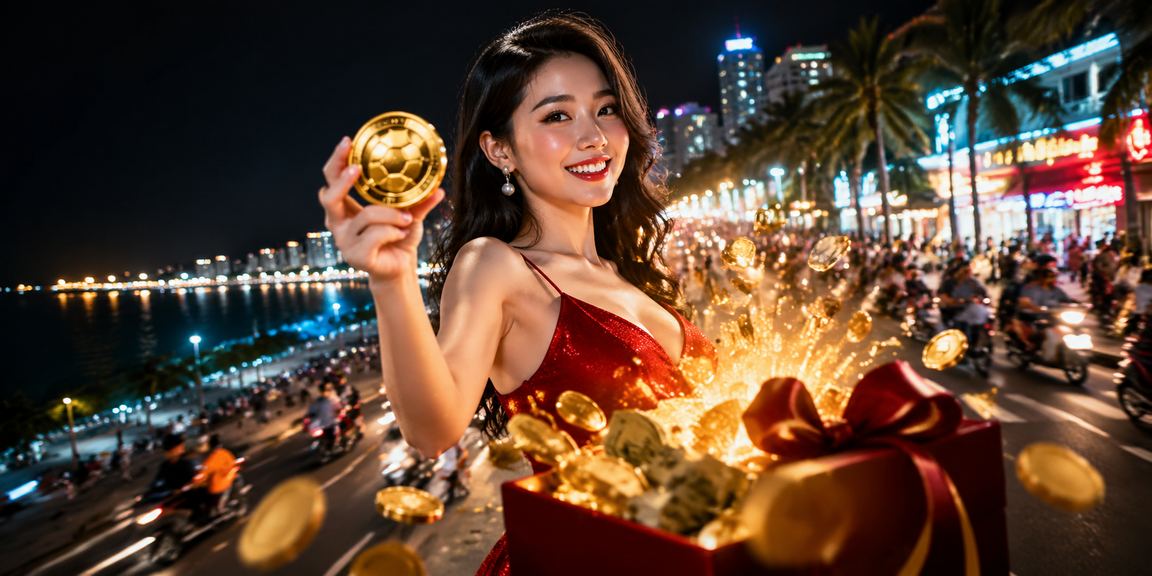 Quy Nhơn – Khu vực casino và cược thể thao nổi bật với ánh đèn neon